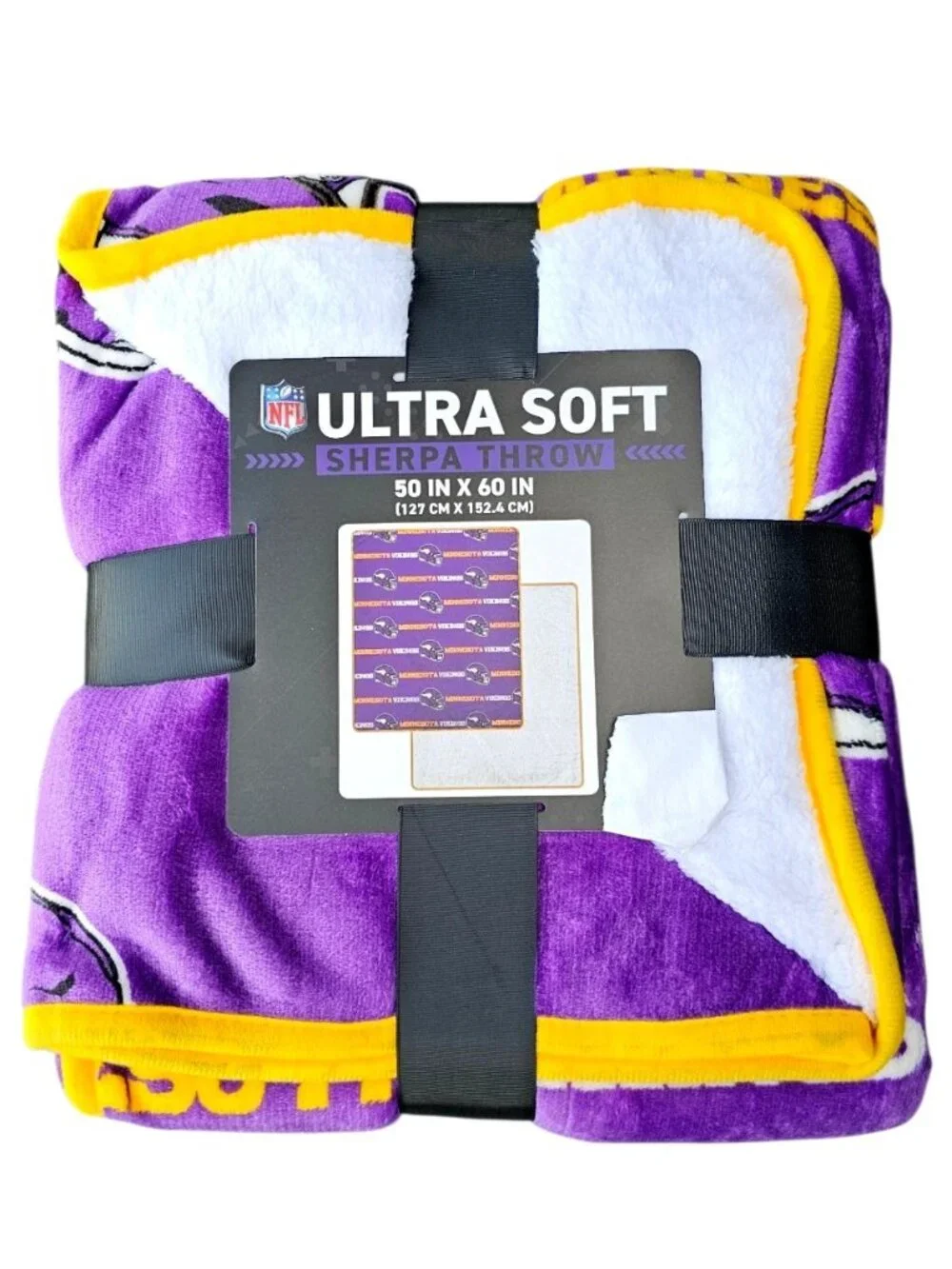 Minnesota Vikings Sherpa Throw Blanket Ultra Supersoft 60